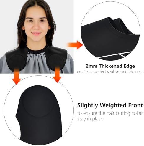 Waterproof Silicone Hair Cutting Guide Collar with Guidelines, Black - Image 5