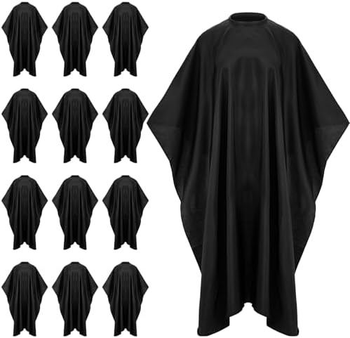 Barber Cape - 10pcs Waterproof Hair Cutting Cape with Snap Closure, Anti-Static Salon Apron for Women, Men, Kids - Professional & Home Use, Black by Run+Pmy