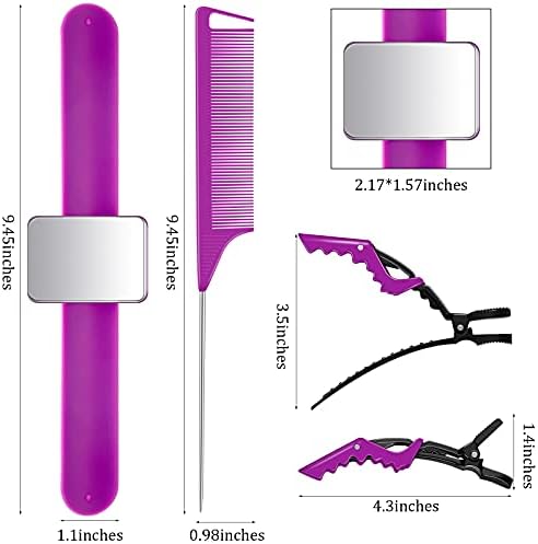 Geiserailie 10 Pcs Magnetic Gel Wrist Styling Tool Set,Purple Wrist Strap - Image 2
