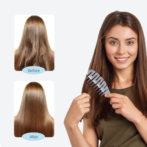 Ecoed Hair brush, Vented Detangling Brush, Quickly Detangles and Smooths hair for Curly, Thick, and Straight Hair, Hair Brush for Women and Men, Blue, Eco Friendly, Sustainable Material - Image 4