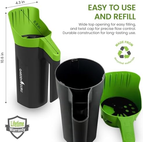 Garden Guru Handheld Seed Spreader Shaker – Multi Use Grass Seed, Fertilizer, Ice & Snow Melt Spreader – Adjustable Twist Cap w Multiple Size Openings – Lightweight 1L Capacity Hand Seeder (4 Pack) - Image 5