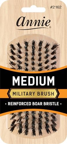 Annie Medium Military Brush 2162, Boar and Nylon Bristle Brush for Men by AnnieInternational