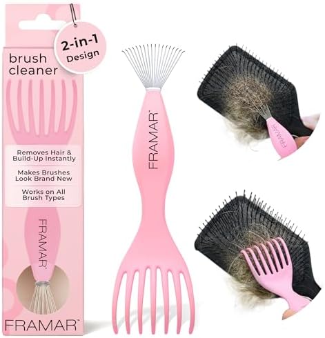 FRAMAR Premium Hair Brush Cleaner Tool, Hairbrush Cleaner Tool – Pink by FRAMAR