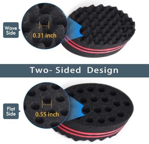 BIGEDDIE Magic Sponge Brush for Afro Curls, Twist Sponge with 6.29 Inch Free Pick Comb (2 PACK) - Image 2