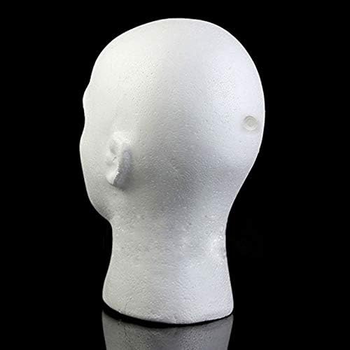 Mannequin Head Stand with Male Face, Styrofoam Foam Wig Head for Displaying Wigs, Glasses & Hats, Durable Manikin Head Model with Base for Styling, Storage and Salon Use - Image 5