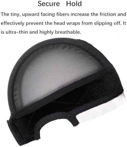 Wig Caps with Grip Band for Keeping Wigs in Place T-shape Wig Caps for Women Adjustable Wig Grip Cap Band Black Stocking Wig Caps Wide HD Transparent Lace for Front Wig Cap for Wig Making - Image 3