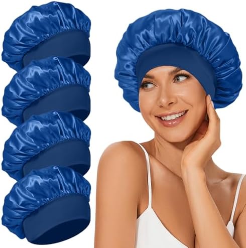 4Pcs Satin Bonnet Silk Bonnet, Hair Bonnet for Sleeping by LEADUWAY