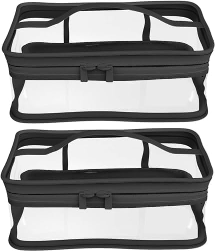 Black Makeup Bag Zipper Waterproof Portable Travel Storage Pouch 2 Pcs by BallHull
