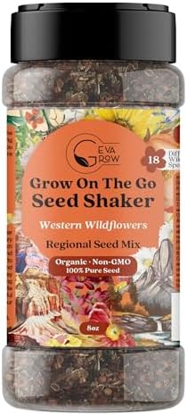 on the Go Seed Shaker - Western Wildflower Seeds Regional Mix - Organic, Non-GMO - 100% Pure Seed - 18 Different Wildflowers Seeds of Annual and Perennial, 8oz - Image 2