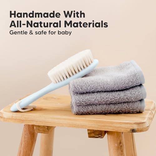 Wooden Baby Hair Brush for Toddler, Infant Cradle Cap (Frost, Regular) - Image 4