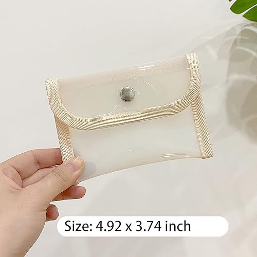 3Pcs+1 Retractable Pocket Headband,No Slip Foldable Hairband with Teeth, Fashion Portable Adjustable Hair Hoop with 1 Plastic Storage Bag for Washing Makeup Travel Outdoor-2Brown1White1Organizer - Image 3