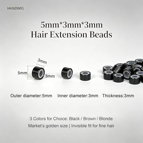 500Pcs Bulk 5mm Silicone Micro Ring Beads, Black Salon - Image 3
