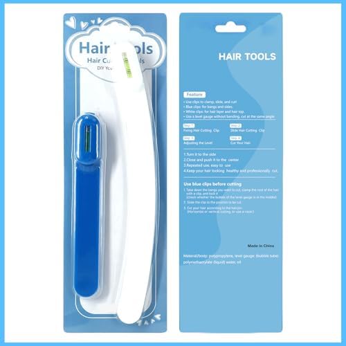 Professional Hair Styling Tools: DIY Layering and Trimming Kit with Clips, Guide for Bangs, Layers, Split Ends - Blue - Image 6