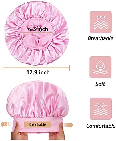 vidsel 4PCS Satin Bonnet, Bonnets for Women, Silk Hair Bonnet for Sleeping - Image 4