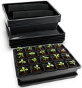RooTrimmer 2.7 inch Seeds Starting Pots 100P with Carrying Trays and Water Collection Saucers 5 Sets by RooTrimmer