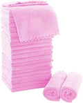 MOONQUEEN Ultra Soft Premium Washcloths Set - 12 x 12 inches - 24 Pack - Quick Drying - Highly Absorbent Coral Velvet Bathroom Wash Clothes - Use as Bath, Spa, Facial, Fingertip Towel (Frozen Berry) by MOONQUEEN