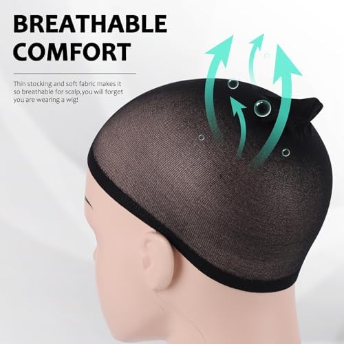 36Pcs Wig Caps, Nylon Wig Cap, Stretchy Stocking Wig Caps for Women (Black） - Image 4