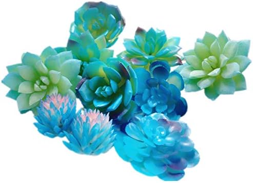 Artificial Blue Succulent Plants Plastic Fake Flower Arrangement for Home Garden Office Desk Decoration Pack of 10 - Image 4