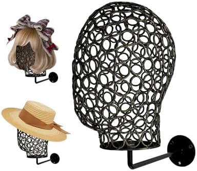 CHADWICK 21-Inch Open Metal Mannequin Head Wall Mount, Black by CHADWICK