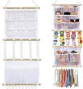 Macrame Boho Hair Claw Clip Organizer 6-Tier Large Capacity Mesh Bag by TREEHOLE