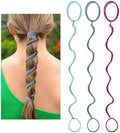 Ponytail Wrap Hair Ties for Women, 16" Elastic No Tangle Spiral Pony Tail Hair Ties Damage-Free for Medium Long Hair Motorcycle Hair Accessories for Sports- Bike Riding, Skiing- Colorful 3 Pack by Unknown