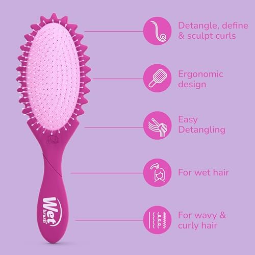 Wet Brush Curl Shaper Detangler Brush, Purple, Made for Women, Men & Kids - Image 6