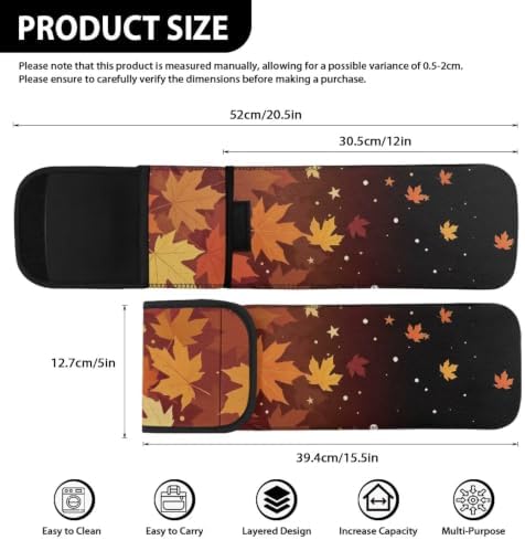 Thanksgiving Maple Leaves Flat Iron Case Heat Resistant Neoprene Curling Iron Cover Bag with Pocket Curling Iron Organizers and Storage for Flat Iron, Straightener, Curling Wand/Curling Iron - Image 6