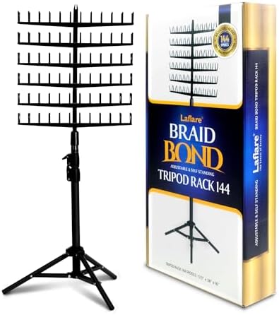 Laflare Standing Braid Hair Organizer – 144 Pegs Hair Extension Holder, Divider & Display Stand for Hair Braiding, Height Adjustable Rack, Easy to Assemble by LAFLARE