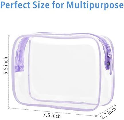 PACKISM Clear Makeup Bag for Travel - TSA Approved Toiletry Bag, Purple - Image 2