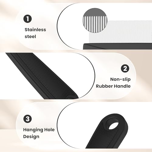 0.5mm Fine Tooth Stainless Steel Dandruff Comb for Adults Kids, Black - Image 4
