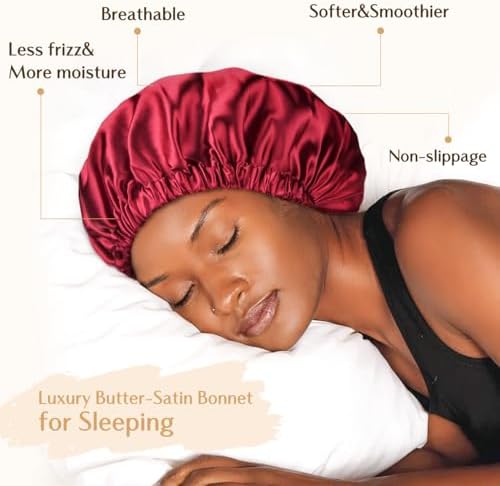 YANIBEST Adjustable Satin Bonnet to Reduce Frizz, Silk Feeling Hair Wrap - Image 2