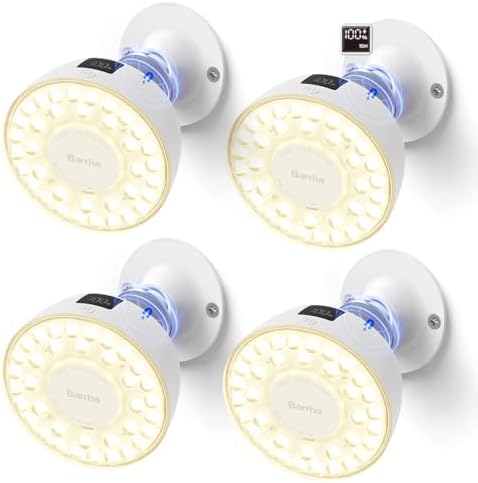 Barrina OG03C Rechargeable Grow Light, 5200mAh, 4000K, 4 Packs, White by Barrina