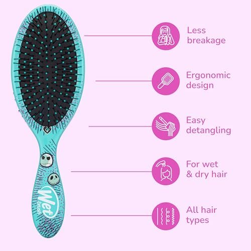 Wet Brush Detangle&Style Duo Kit,Jack Skellington (Nightmare Before Christmas) IntelliFlex Bristles-Detangling Glides Through Tangles-Wet&Dry Hair,1 Hair Brush&1 Coil Scrunchie, 2 Count (Pack of 12) - Image 5