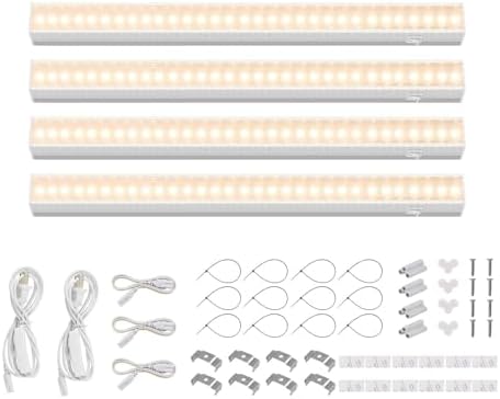 Barrina Grow Lights for Indoor Plant, Full Spectrum, T5 1FT Yellow, 4 Packs by Barrina