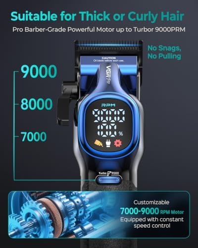 VGRPRO Professional Hair Clippers for Men, Cordless Clipper and Trimmer Set - Image 6