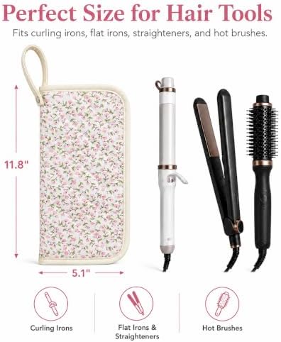 GISMTR Curling Iron Travel Bag Heat Resistant Hair Tools Organizer, Hot Tools Storage Case, Portable Hair Styling Tools Pouch for Curling Iron, Flat Iron, Straightener - Image 2