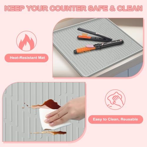 Lorvain 24" x 24" Oversize Silicone Heat Resistant Mat for Hair Tools - Image 4