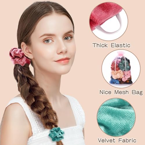 OCATO Velvet Hair Scrunchies Birthday Gift for Women Adult Easter Essential - Image 5