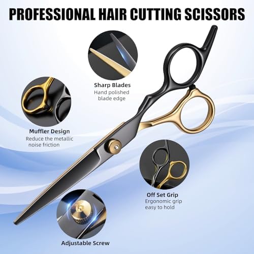 12 PCS Hair Cutting Scissors Kit, 6.5 Inch VG10 Shears for Home & Salon - Image 3