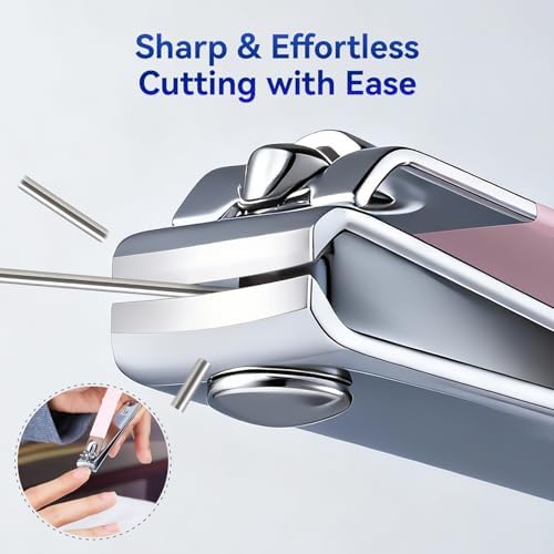 Makartt 2-Pack Pink Nail Clipper Set for Thick Fingernails & Toenails - Image 2