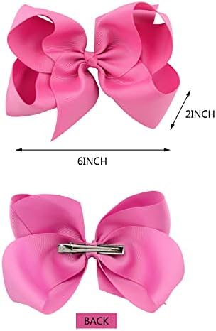 YHXX YLEN 20PCS 6 Inch Hair Bows for Girls, Grosgrain Ribbon Hair Clips - Image 2