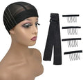 Wig Cap with Guideline Map for Wig Making, Stretchable Mesh Dome Caps with 1 Elastic Band and 4 Combs for Beginners Sewing Wig (Small: 19"-20", 6 * 6 Closure) by Atimiaza