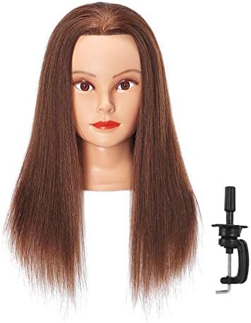 Mannequin Head with Human Hair Training Head with Clamp (20-22'') by Unknown