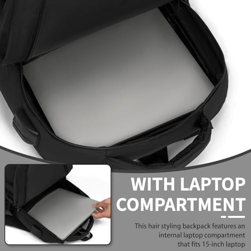 TORIBIO Barber Supplies Bag Backpack for Men Travel Tool Bag Bookbag - Image 3