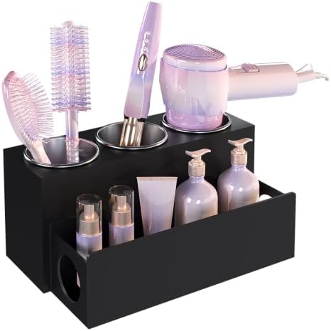 Matte Black Countertop Hair Tool Organizer by PITBVO