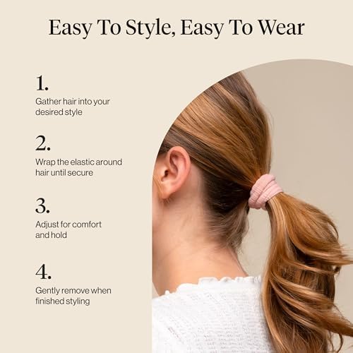 Kitsch Ribbed Hair Ties No Damage - Blush, 10pcs - Image 6