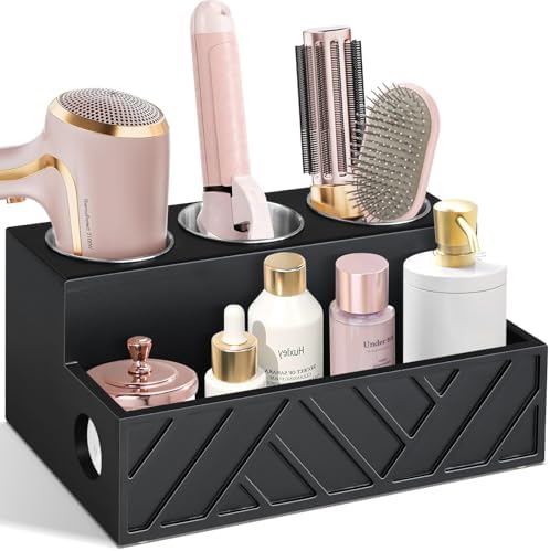 Hair Tool Organizer Wall Mounted, Hair Dryer Holder, Bathroom Countertop Organizer for Bathroom Accessories, Blow Dryer Organizer for Curling Iron, Hair Styling Tools, Vanity Organizer for Makeup by Unistyle