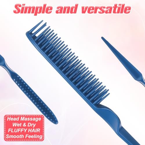 2 Pcs 3 Row Styling Comb for Natural Detangling, Curling Hair Styling Brush - Image 3