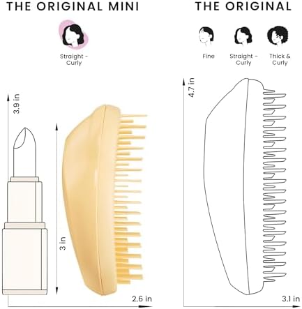 Tangle Teezer Original Detangler Mini Hair Brush, Buttercup Yellow - Image 7