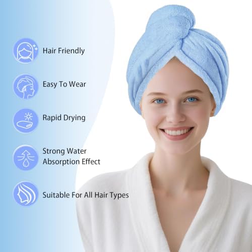 Microfiber Hair Drying Towel Wrap,Hair Turbans Towel for Wet Hair - Image 2